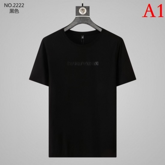 ARMANI Men's Short Sleeve T-shirt 2022 New Urban Style Armani Multicolor Selectable