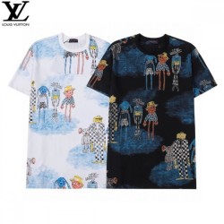 LOUIS VUITTON Men's Short Sleeve T-shirt 2022 New Sophisticated Impression Louis Vuitton