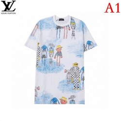 LOUIS VUITTON Men's Short Sleeve T-shirt 2022 New Sophisticated Impression Louis Vuitton