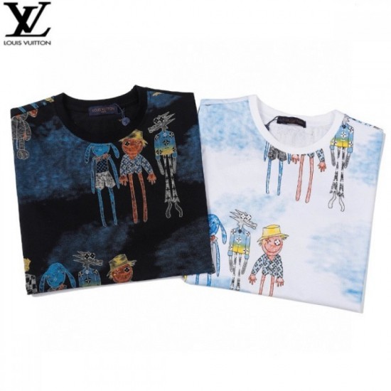 LOUIS VUITTON Men's Short Sleeve T-shirt 2022 New Sophisticated Impression Louis Vuitton