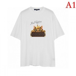 LOUIS VUITTON Men's Short Sleeve T-shirt 2022 New Cute Impression Louis Vuitton