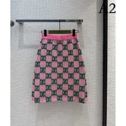 GUCCI Gucci Overwhelming Luxury 2023SS Houndstooth Knit Skirt