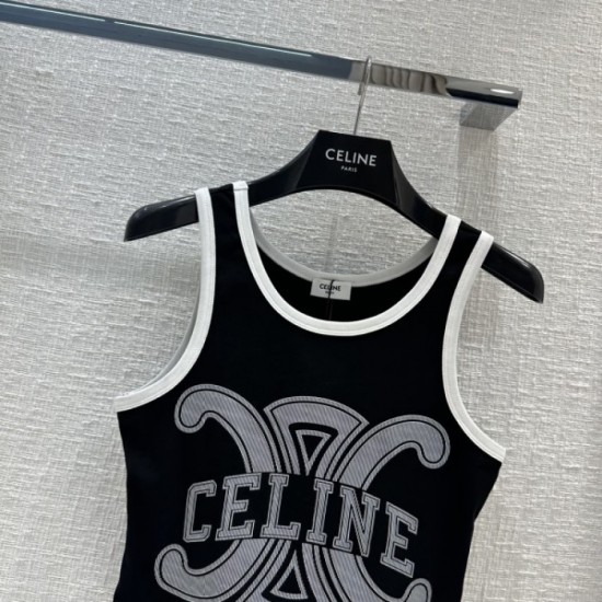 CELINE Celine cute sold out guaranteed popular 2023SS printed waistcoat