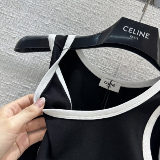 CELINE Celine cute sold out guaranteed popular 2023SS printed waistcoat