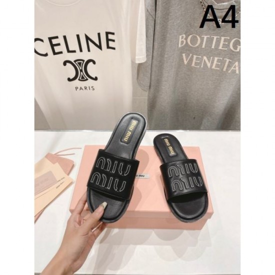 2024SS super popular model in stock MIU MIU ladies slippers