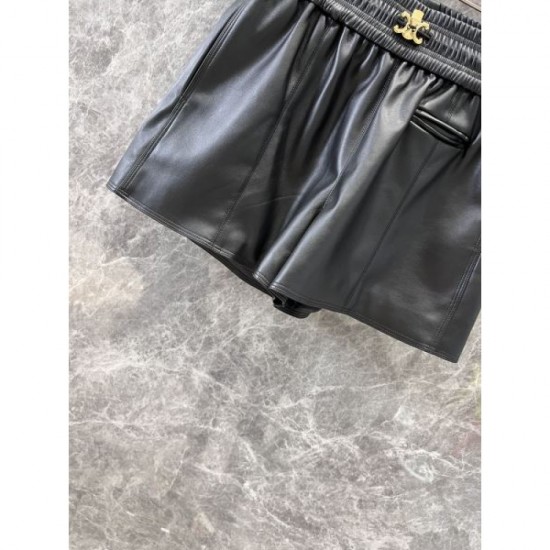 CELINE Leather Pants 2024FW Great value for this season