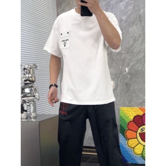 2024SS PRADA short sleeve T-shirt loved by celebrities and celebrities