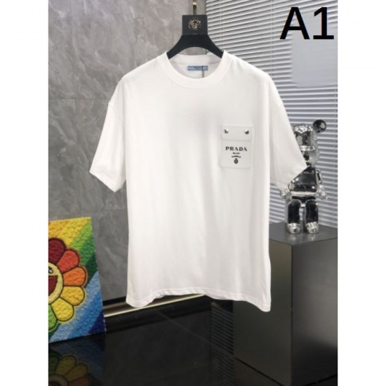 2024SS PRADA short sleeve T-shirt loved by celebrities and celebrities